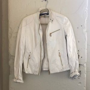 Ralph Lauren white leather jacket